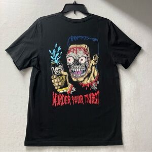 Liquid Death Murder Your Thirst RARE Skeleton Face T shirt Mens Size Large